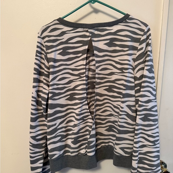Tokidoki Gray Zebra Print open back sweatshirt. - Picture 2 of 2